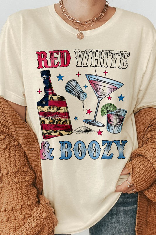 Red White and Boozy 4th of July Graphic Tee