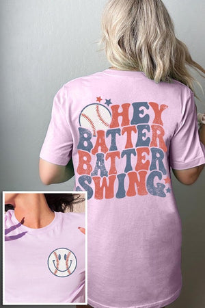 Batter Swing Baseball Front Back Graphic T Shirts