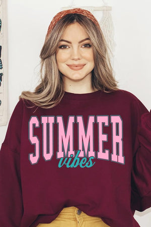 Summer Vibes Oversized Graphic Fleece Sweatshirts