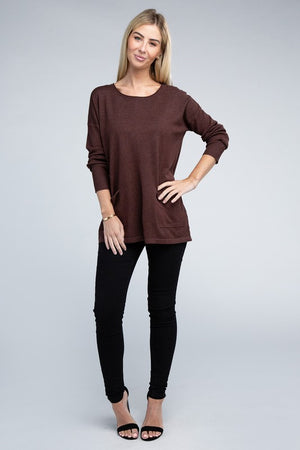 Viscose Front Pockets Sweater