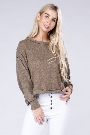 Brushed Melange Hacci Oversized Sweater