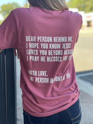 Plus Size-Dear Person Behind Me Tee
