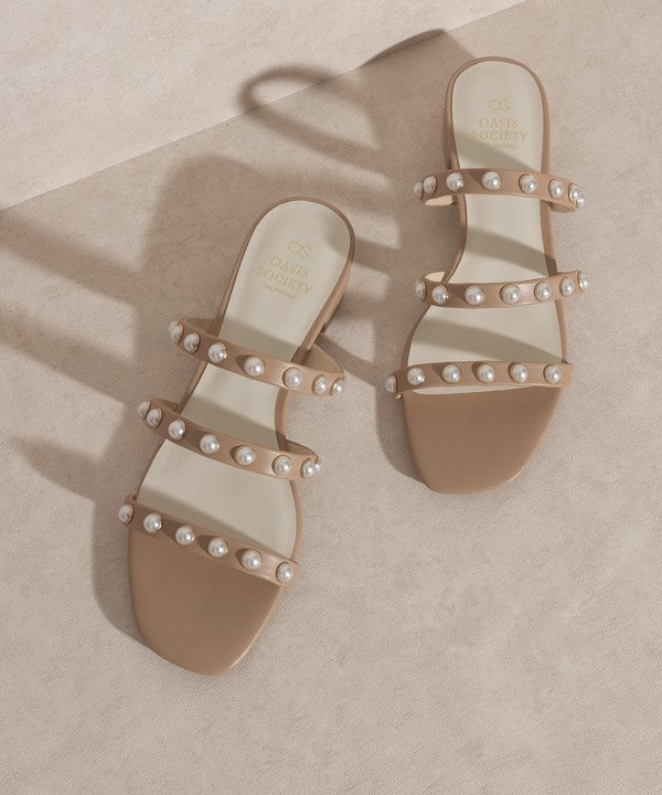 OASIS SOCIETY Valerie   Pearl Flat Sandals