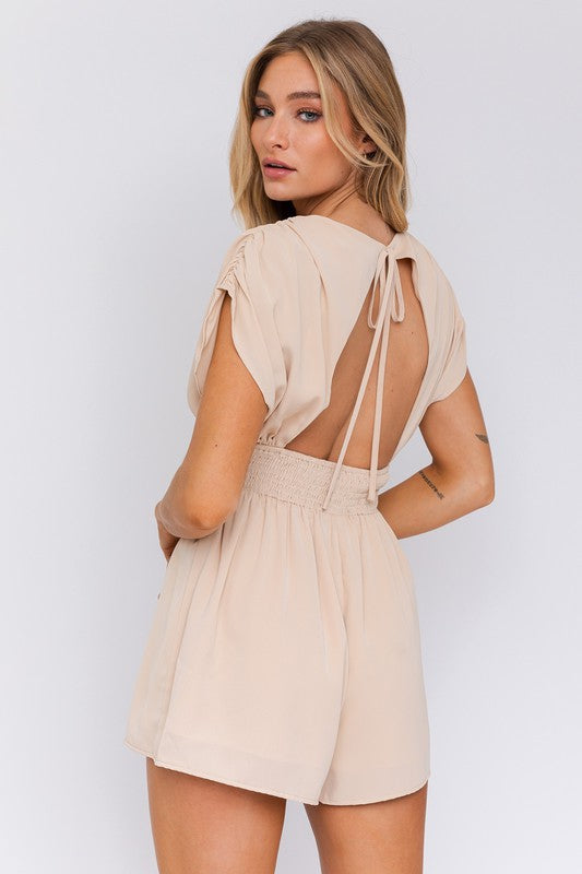 NEUTRAL VIBES COVER SLEEVE ROMPER