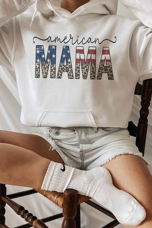 AMERICAN MAMA GRAPHIC HOODIE PLUS SIZE