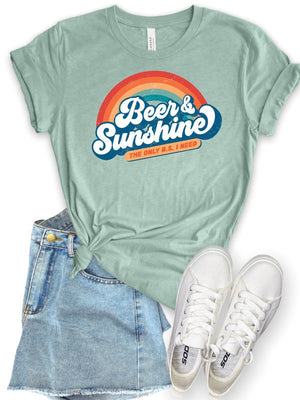 Plus size -Beer and Sunshine Only BS I Need Softstyle Tee