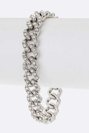 Crystal Cuban Chain Statement Bracelet