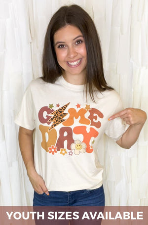 Groovy Floral Game Day T Shirt
