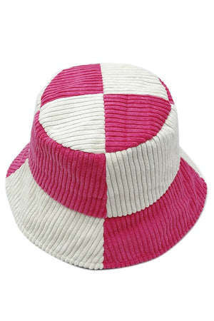 Color Block Corduroy Bucket Hat