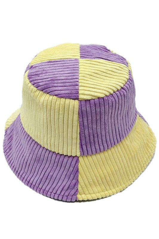 Color Block Corduroy Bucket Hat