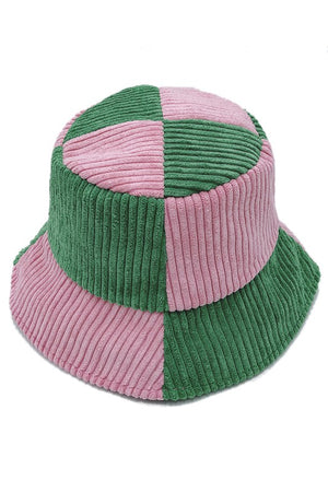 Color Block Corduroy Bucket Hat