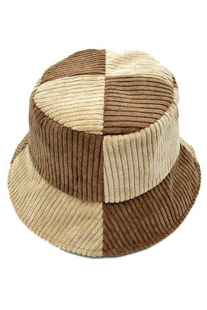 Color Block Corduroy Bucket Hat