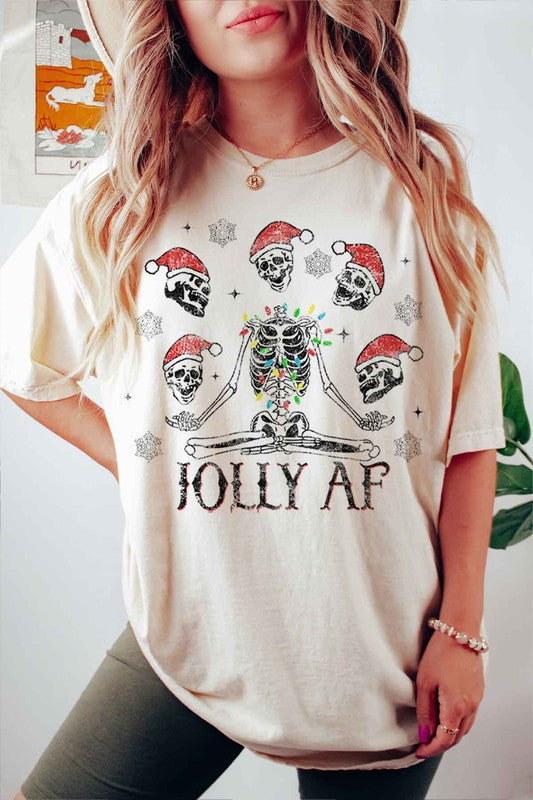 JOLLY CHRISTMAS GRAPHIC T SHIRT PLUS SIZE