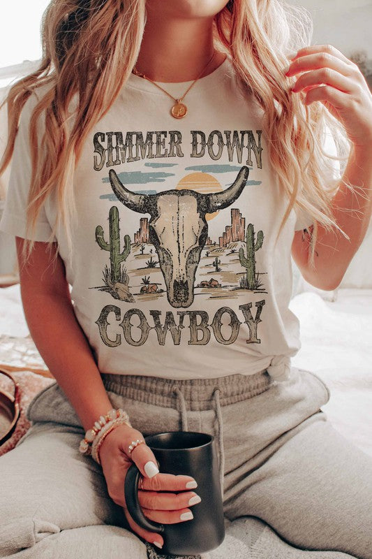 SIMMER DOWN COWBOY GRAPHIC TEE PLUS SIZE
