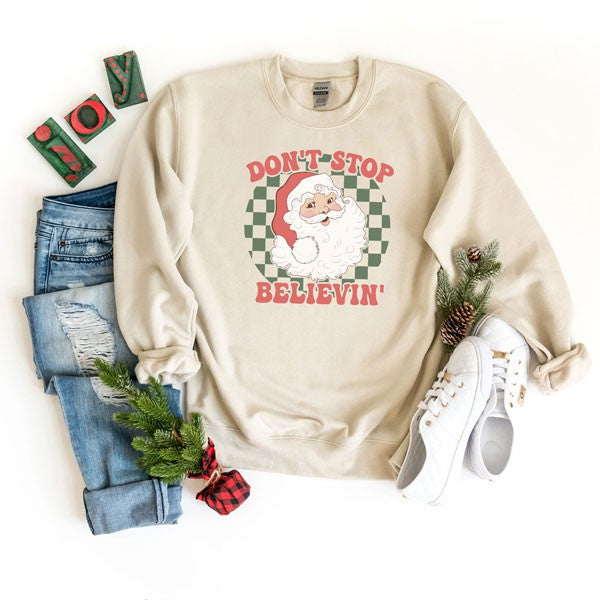 Don't Stop Believin' Santa Checkered