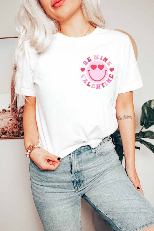 BE MINE VALENTINE SMILEY GRAPHIC TEE