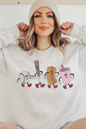 BASEBALL FRIENDS GRAPHIC SWEATSHIRT