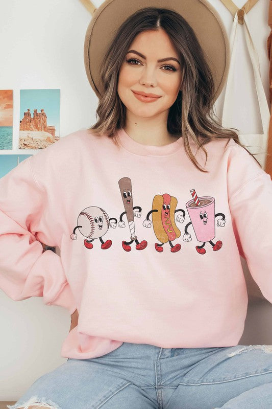 BASEBALL FRIENDS GRAPHIC SWEATSHIRT