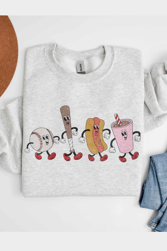 BASEBALL FRIENDS GRAPHIC SWEATSHIRT