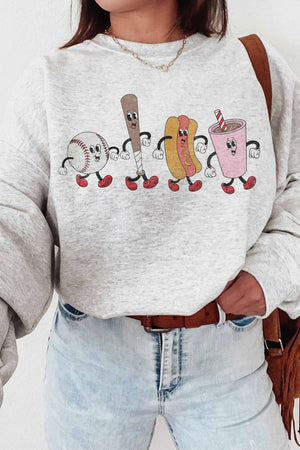 BASEBALL FRIENDS GRAPHIC SWEATSHIRT