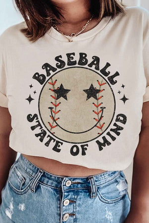 BASEBALL STATE OF MIND GRAPHIC PLUS SIZE TEE