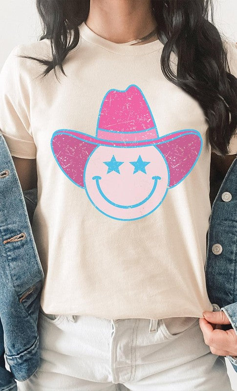 Star Cowboy Smiley Distressed PLUS Graphic Tee
