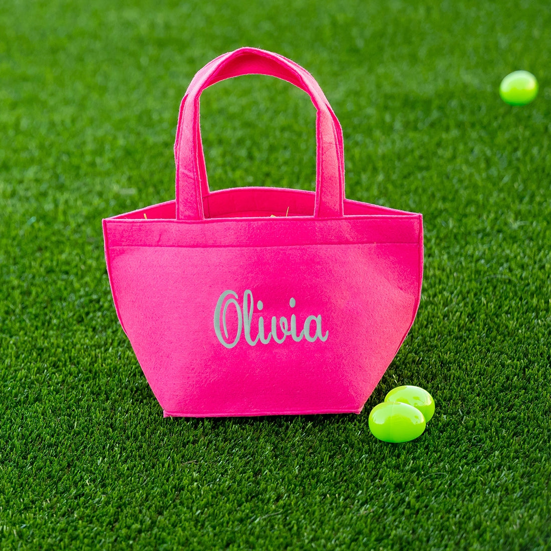 Hot Pink Felt Easter Bucket