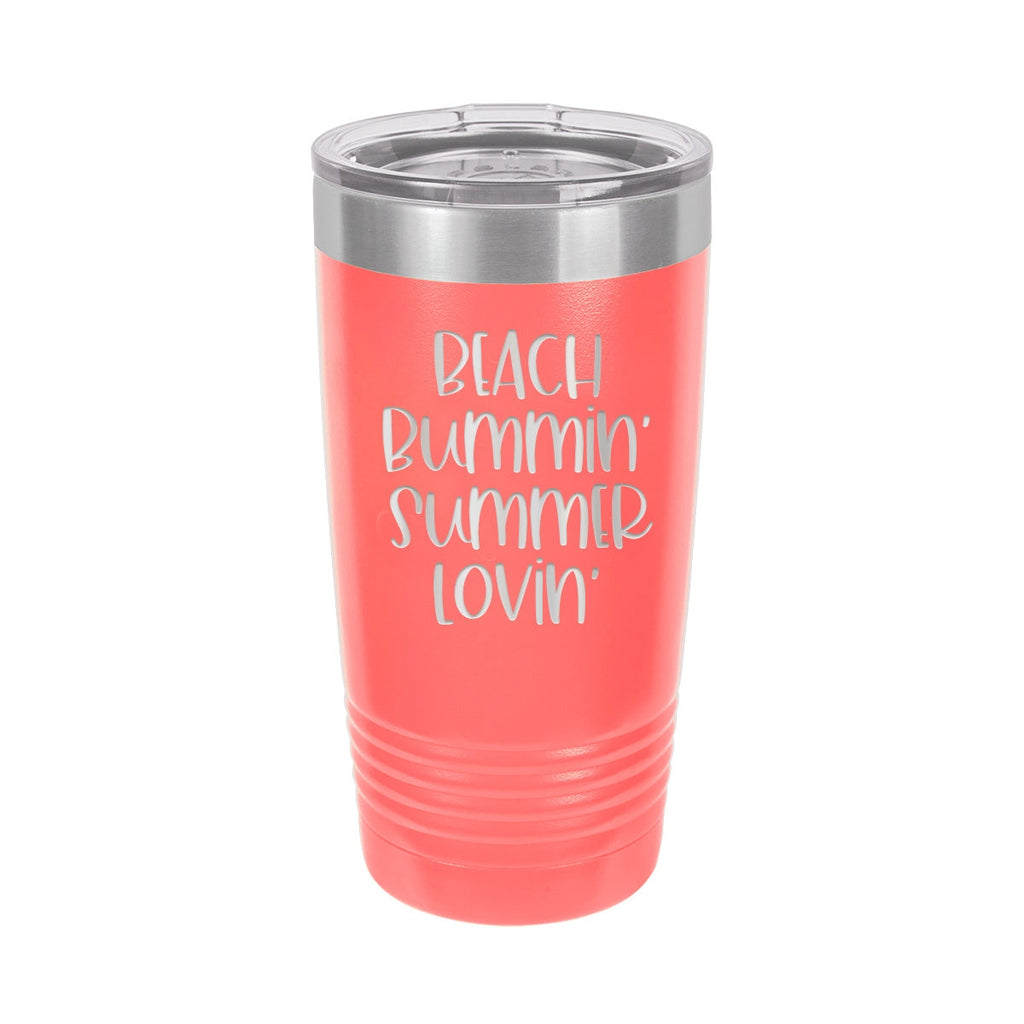 Beach Bummin Coral 20oz Insulated Tumbler