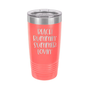 Beach Bummin Coral 20oz Insulated Tumbler