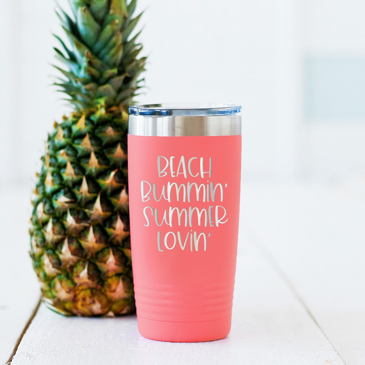 Beach Bummin Coral 20oz Insulated Tumbler